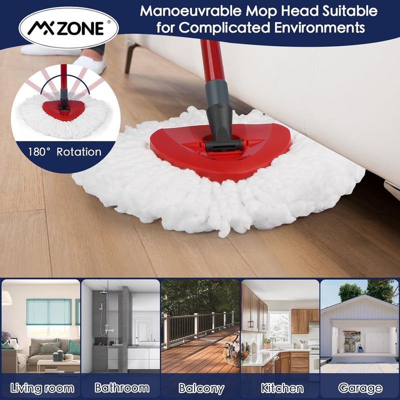 MXZONE Spin Mop Head Replacement for O Ceda Mop Replace Head Triangle Mop Refills, Microfiber, White, 5 Packs - Image 4